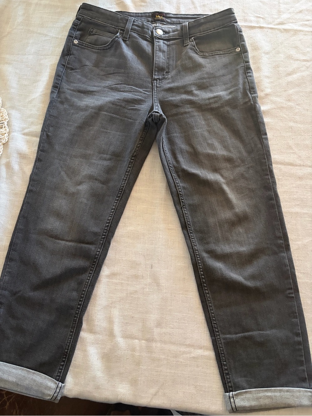 0054-Lee Women's Straight Leg Jeans in Charcoal Gray